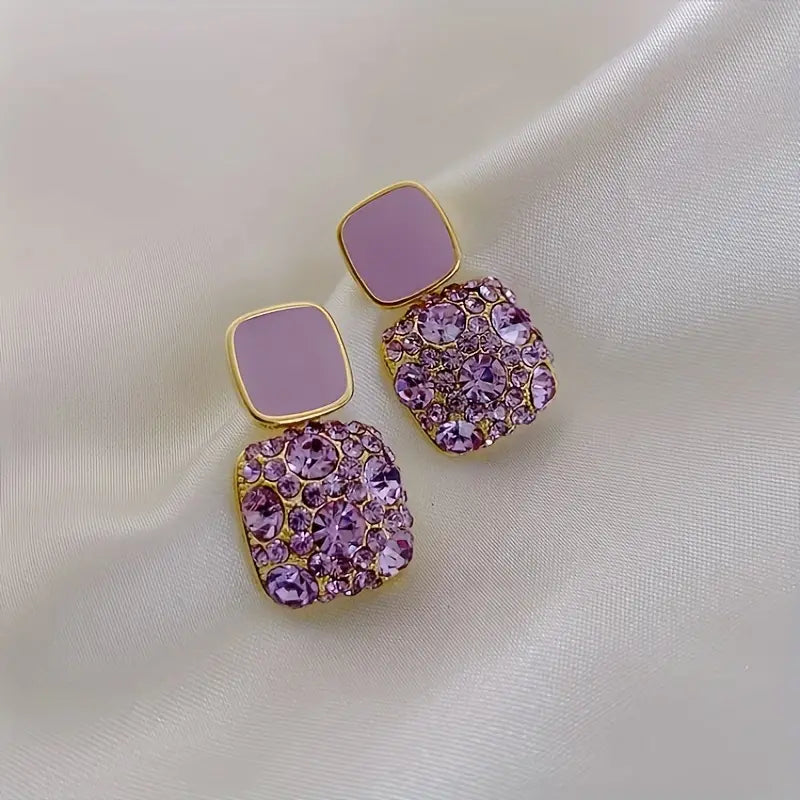 Purple Traditional Teardrop Ear Earrings