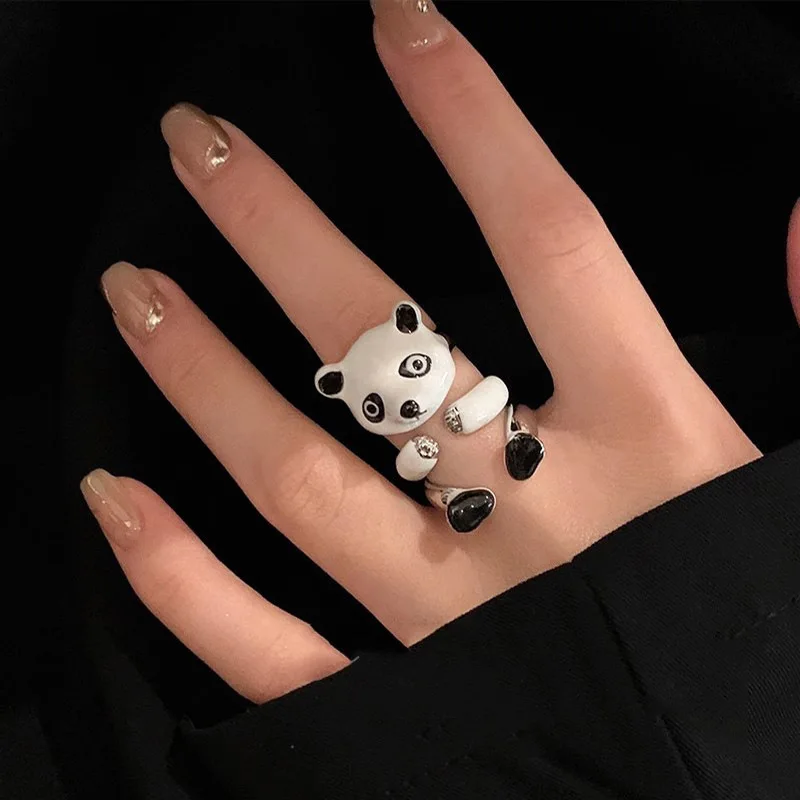 Cute Panda Metal Ring for Girls