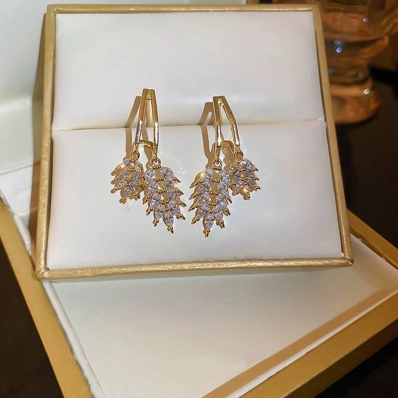 Wheat Ear Rhinestone Fashion Earrings