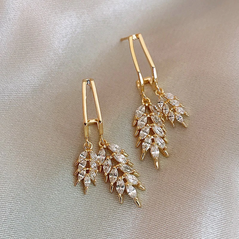 Wheat Ear Rhinestone Fashion Earrings