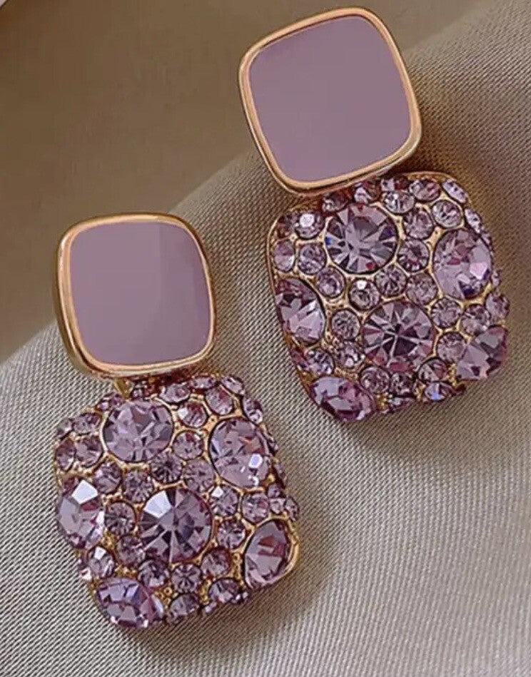 Purple Traditional Teardrop Ear Earrings