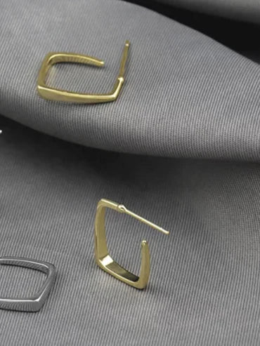 SQUARE Stainless Steel, Gold Plated, Jewelry