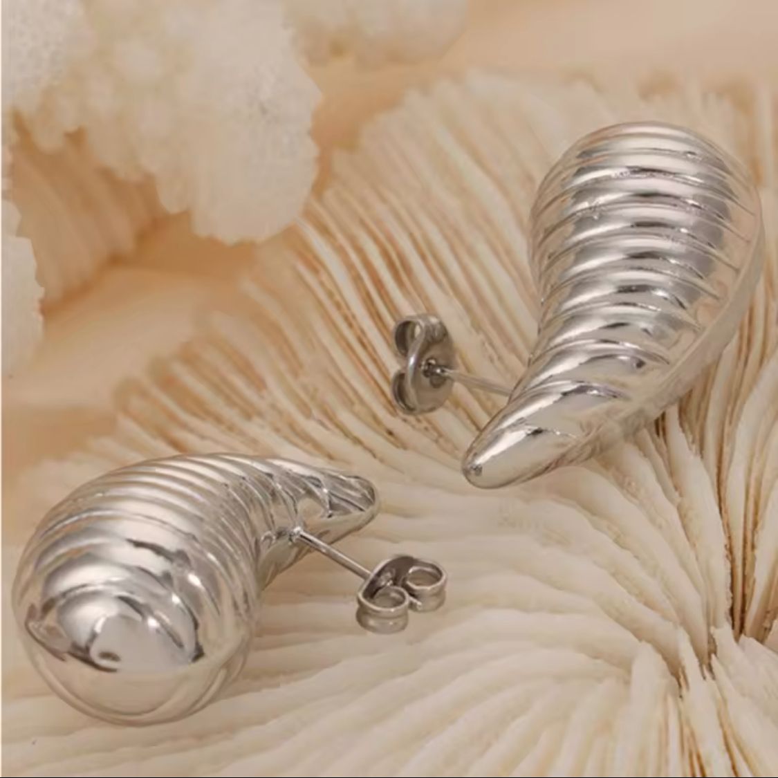 Swirl Drop Metal Earrings