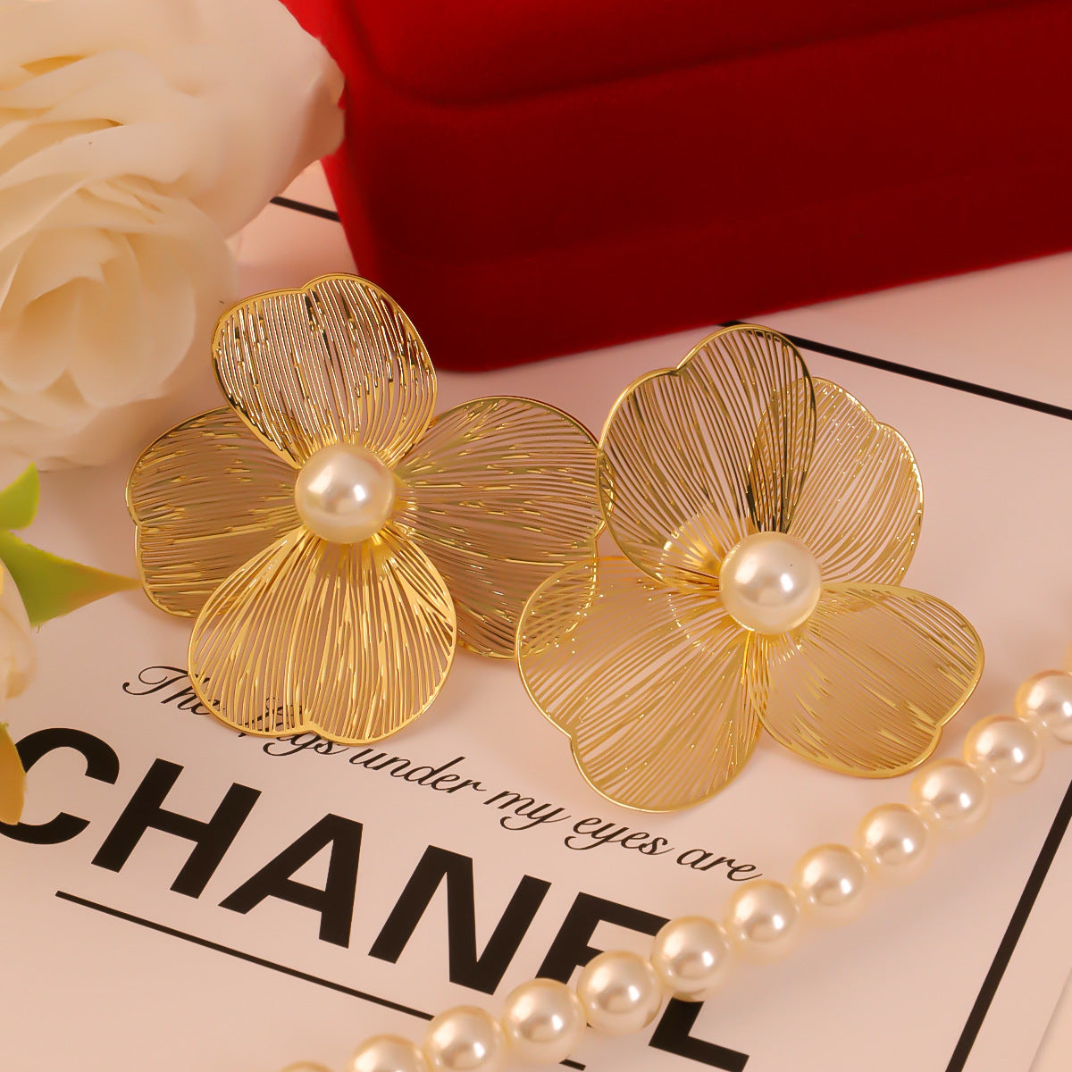 Spanish Petal Flowers Stud Earrings