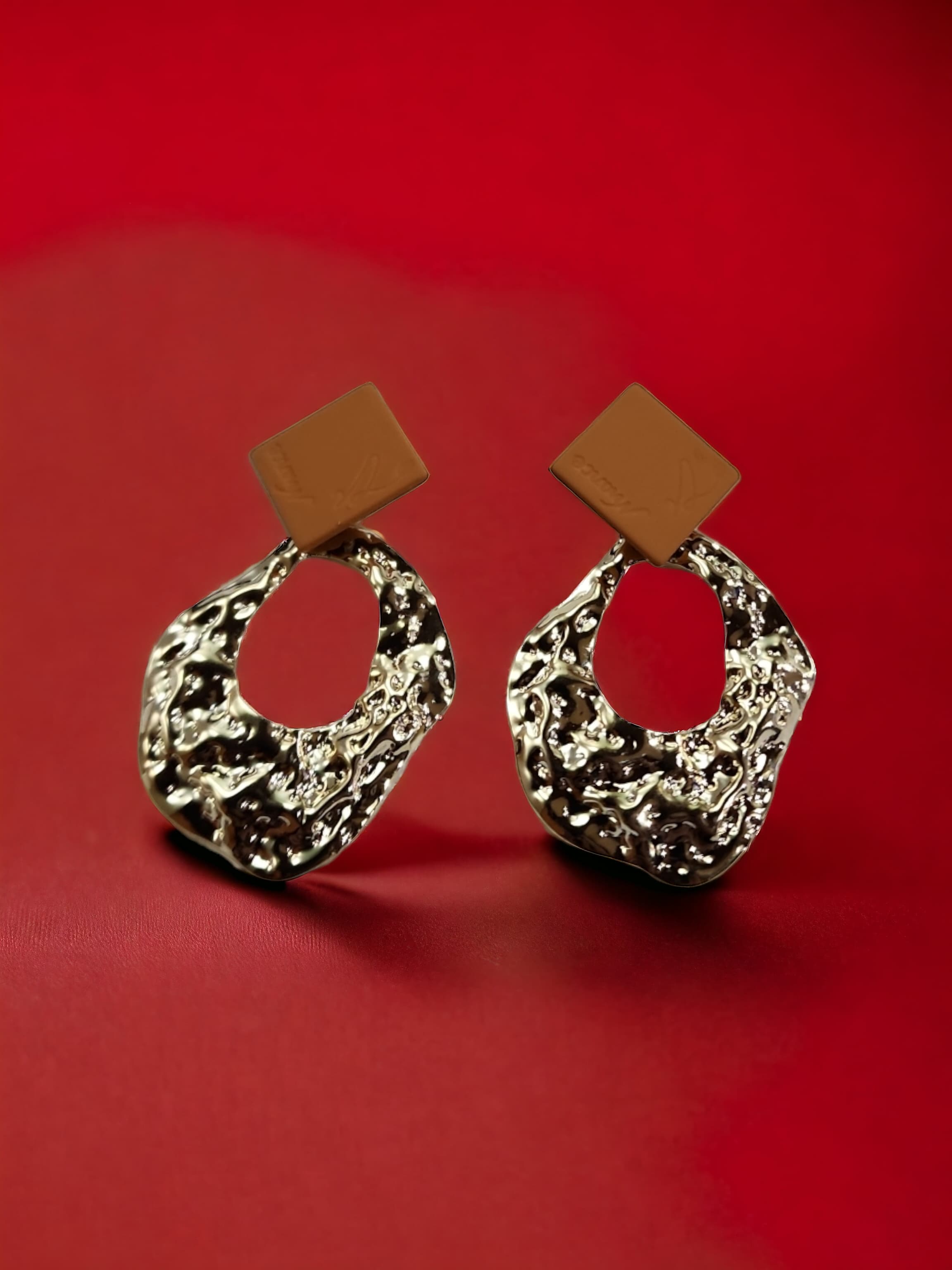 Leather Oval Elegant Hanging Earrings