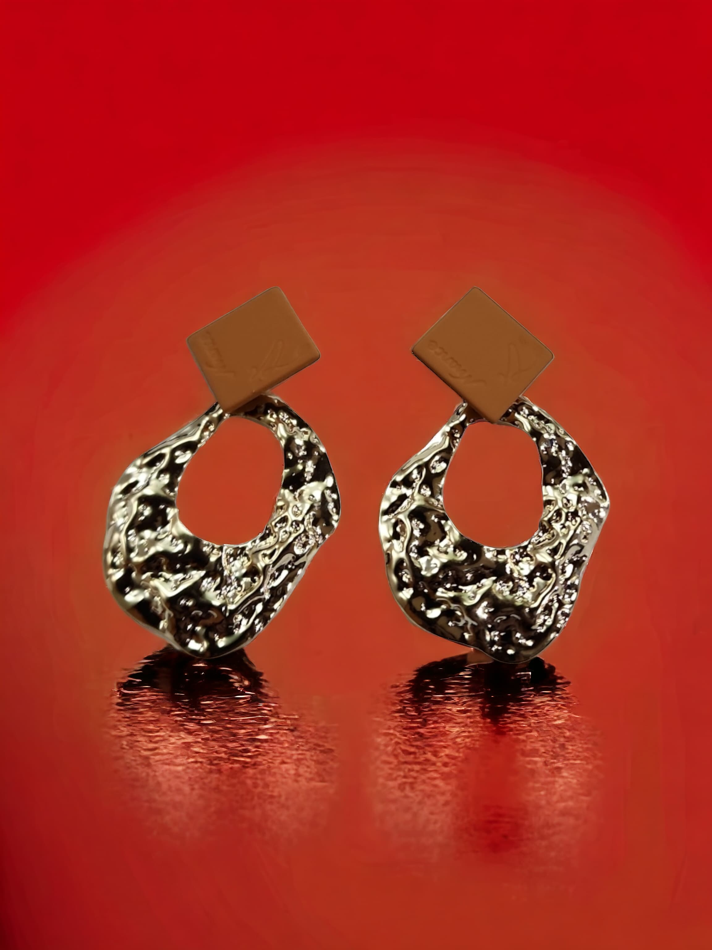 Leather Oval Elegant Hanging Earrings