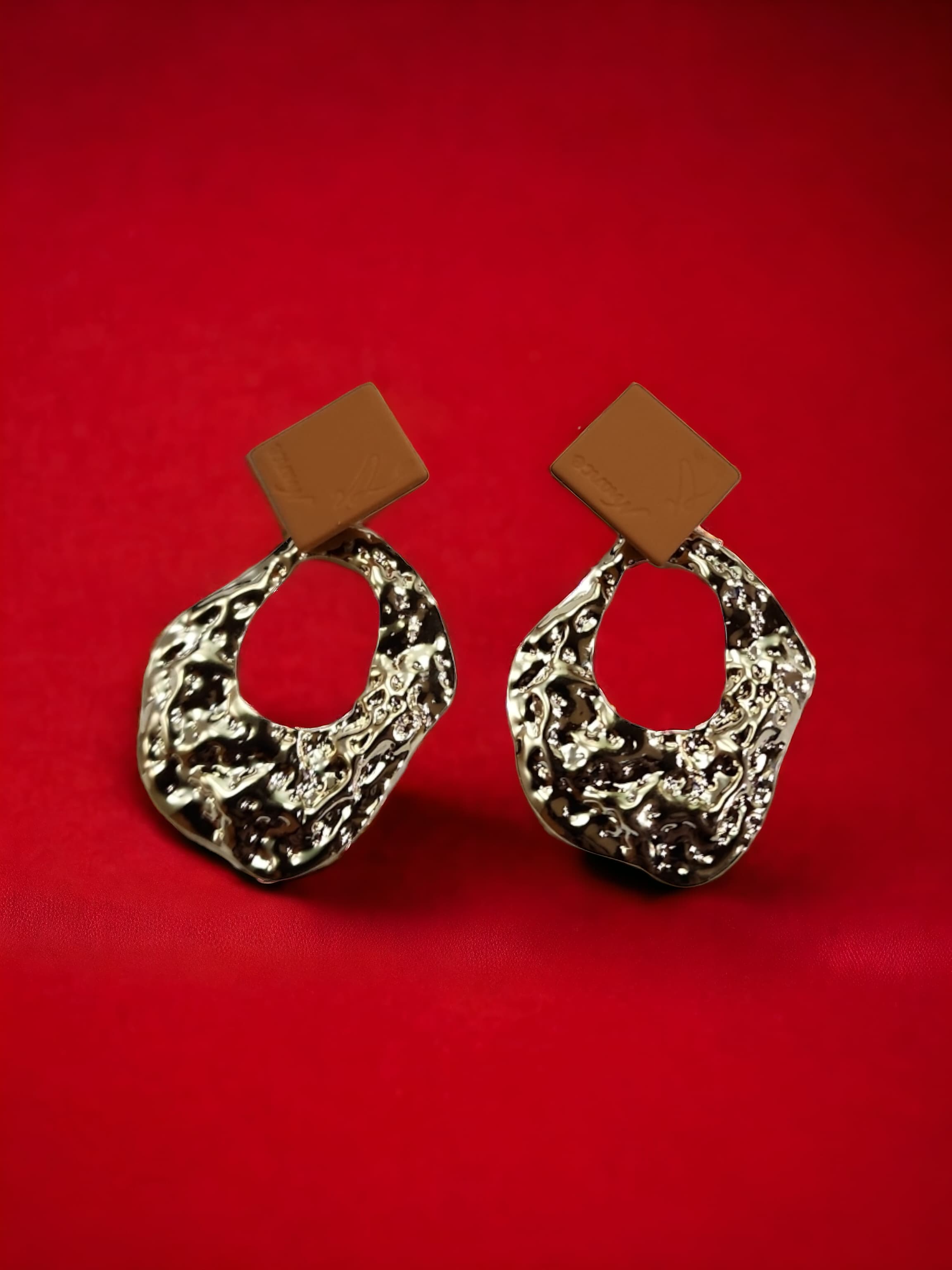 Leather Oval Elegant Hanging Earrings