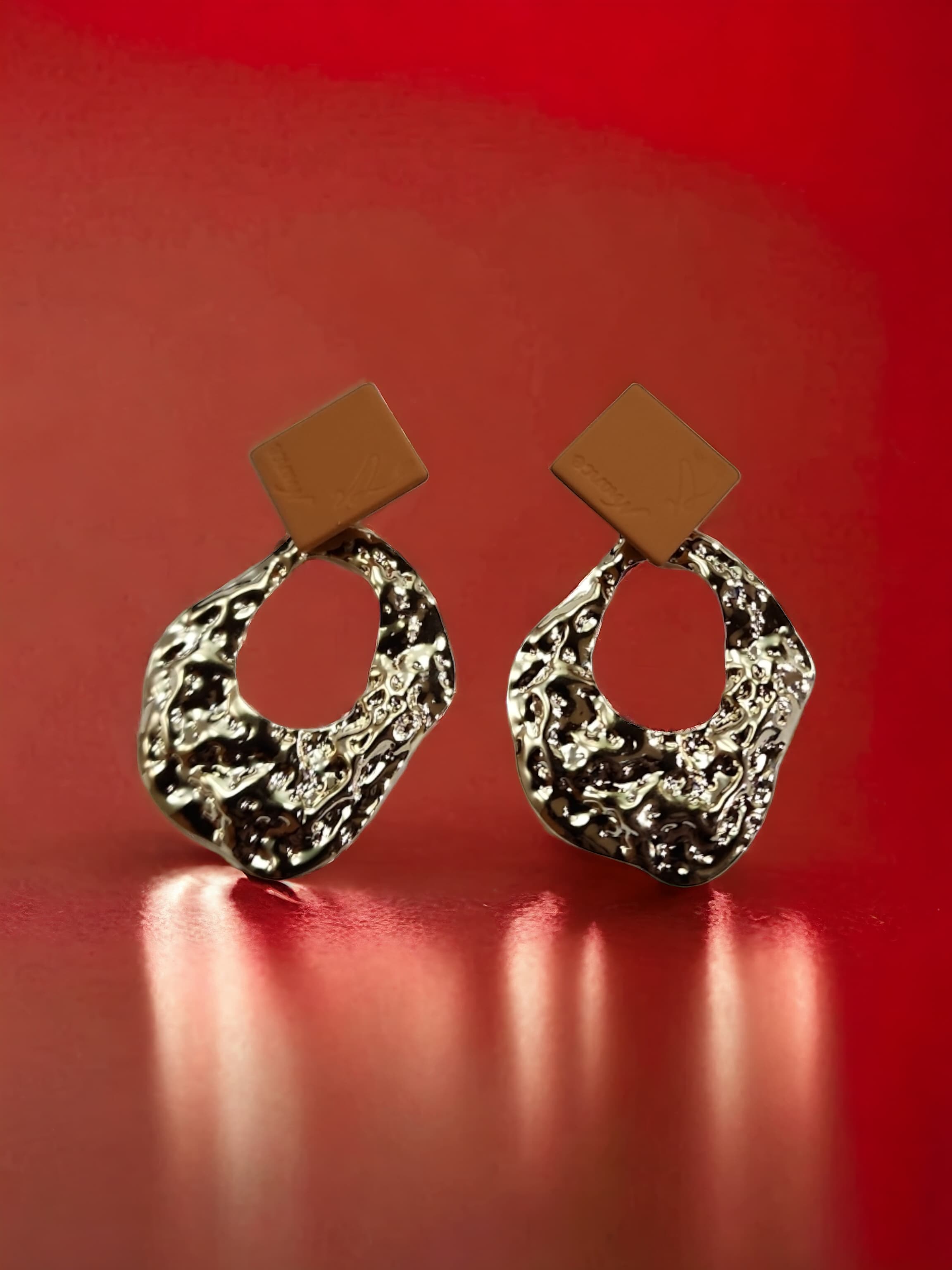 Leather Oval Elegant Hanging Earrings