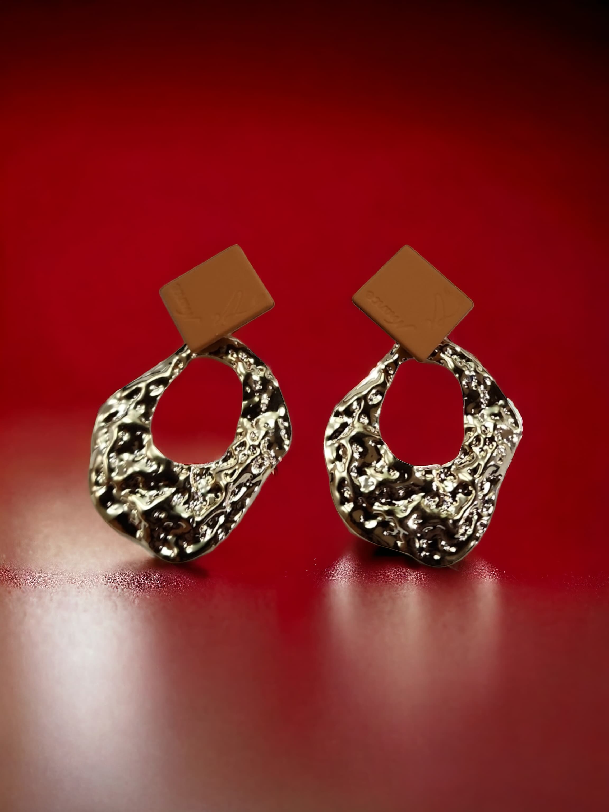 Leather Oval Elegant Hanging Earrings