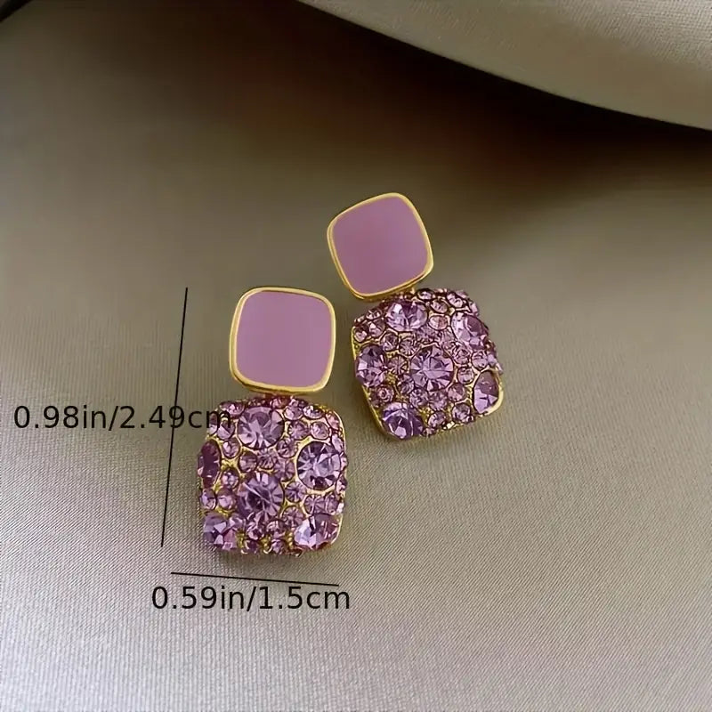 Purple Traditional Teardrop Ear Earrings